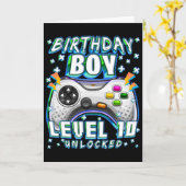 Niveau 10 ontgrendeld videospel 10e Birthday Gamer Kaart (Gele Bloem)