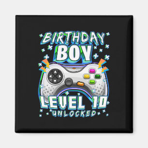 Niveau 10 ontgrendeld videospel 10e Birthday Gamer Magneet
