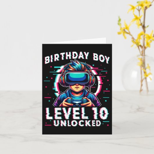 Niveau 10 Ontgrendelde 10 Jaar Oud Verjaardag Game Kaart (Gele Bloem)