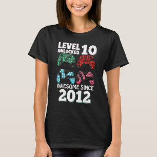 Niveau 10 Unlocked Geweldige sinds 2012 10th Bday T-shirt