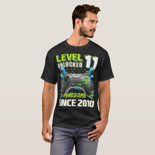 Niveau 11 Geweldige 2010-videogame 11e-straal niet T-shirt (Voorkant volledig)