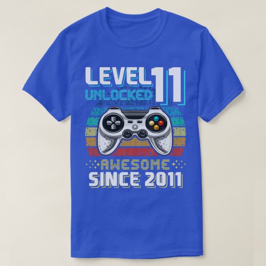 Niveau 11 Geweldige 2011-videogame 11th Bir zonder T-shirt (Design voorkant)