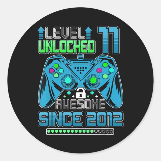 Niveau 11 Geweldige 2012-videogame 11e-straal niet Ronde Sticker (Voorkant)