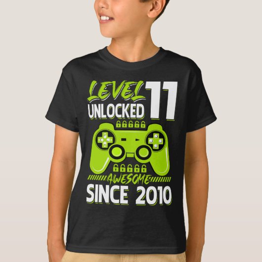 Niveau 11 niet-vergrendeld Geweldige sinds 2010 T-shirt (Voorkant)