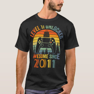 Niveau 11 niet-vergrendelde videoband 11 jaar oude t-shirt