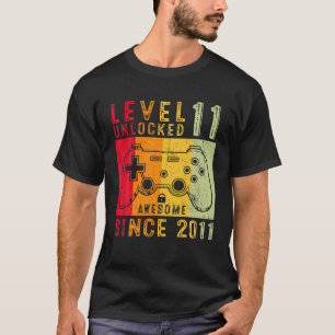 Niveau 11 niet-vergrendelde videoband 11 jaar oude t-shirt