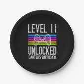 Niveau 11 Ontgrendeld 11e verjaardag, gepersonalis Papieren Bordje (Voorkant)