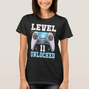 Niveau 11 Onvergrendeld videospel 11e Birthday Gam T-shirt