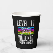 Niveau 11 onvergrendelde 11e verjaardag persoonlij papieren bekers (Voorkant)