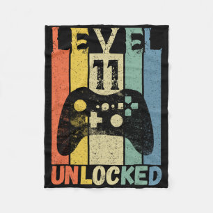 Niveau 11 onvergrendelde 'Birthday'-Shirt Gamer Sh Fleece Deken
