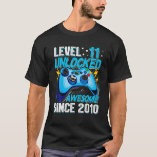 Niveau 11 onvergrendelde grappige videogamer 11e v t-shirt