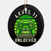 Niveau 11 onvergrendelde videogame 11e Birthday Ga Keramisch Ornament (Links)