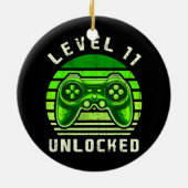 Niveau 11 onvergrendelde videogame 11e Birthday Ga Keramisch Ornament (Achterkant)