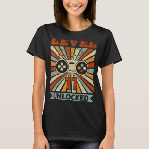 Niveau 11 Onvergrendelde videogamer 11e verjaardag T-shirt