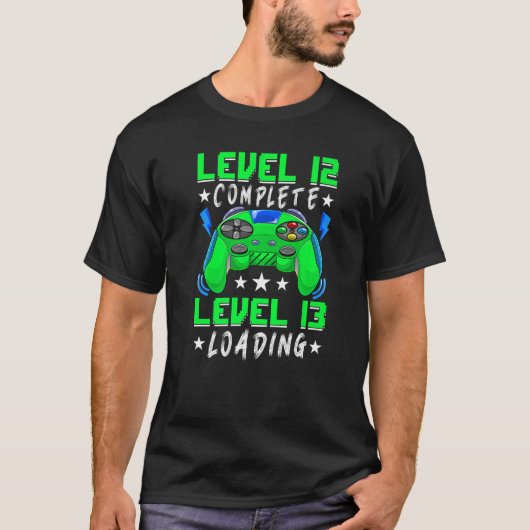 Niveau 12 Complete videogamer 12e verjaardag 12 ja T-shirt (Voorkant)