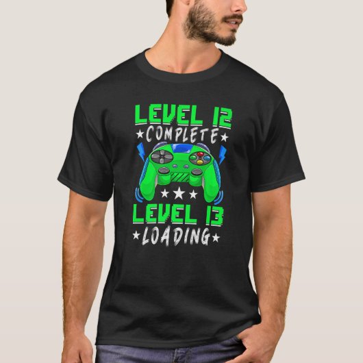 Niveau 12 Complete videogamer 12e verjaardag 12 ja T-shirt (Voorkant)