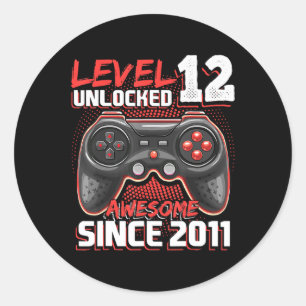Niveau 12 Geweldige 2011-videogame, 12e straal Ronde Sticker