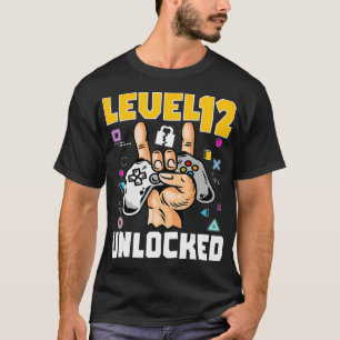 Niveau 12 Geweldige videospel ontgrendeld 12e verj T-shirt