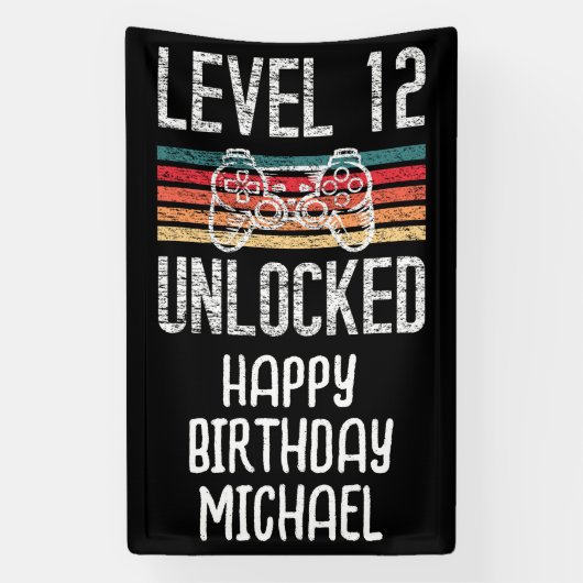 Niveau 12 niet-vergrendelde 12e jaarbanner spandoek (Verticaal)