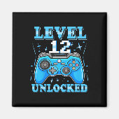 Niveau 12 Ontgrendelde Gamer 12e Verjaardag Gift V Magneet (Voorkant)