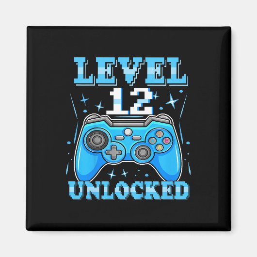 Niveau 12 Ontgrendelde Gamer 12e Verjaardag Gift V Magneet (Voorkant)