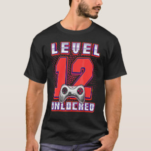 Niveau 12 Onvergrendeld videospel 12e Birthday Gam T-shirt