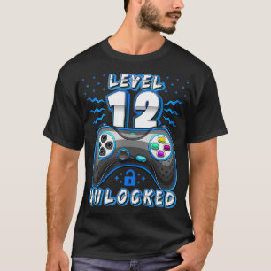 Niveau 12 Onvergrendeld videospel 12e Birthday Gam T-shirt