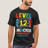 Niveau 12 onvergrendeld, voltooid spel, 12e geboor t-shirt (Voorkant)