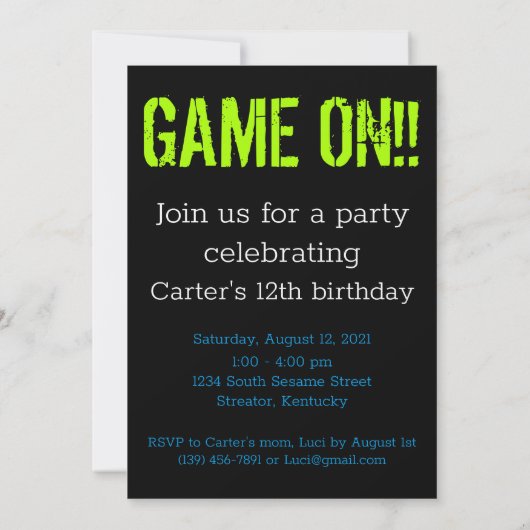 Niveau 12 onvergrendelde 12e verjaardag persoonlij kaart (Achterkant)