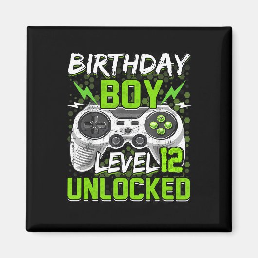 Niveau 12 onvergrendelde gamer 12e verjaardag Gift Magneet (Voorkant)