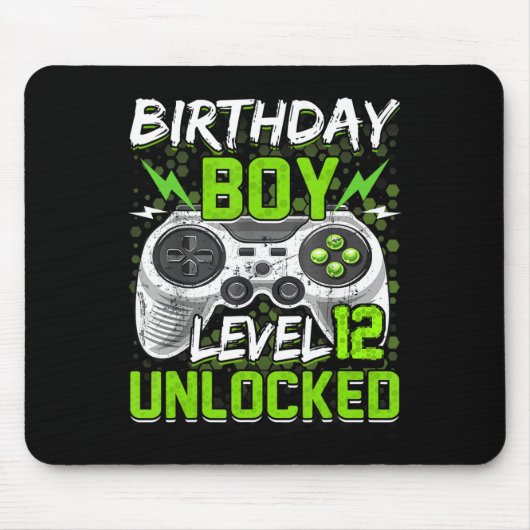 Niveau 12 onvergrendelde gamer 12e verjaardag Gift Muismat (Voorkant)