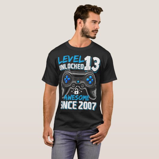 Niveau 13 Geweldige 2007-videogame 13de straal nie T-shirt (Voorkant volledig)