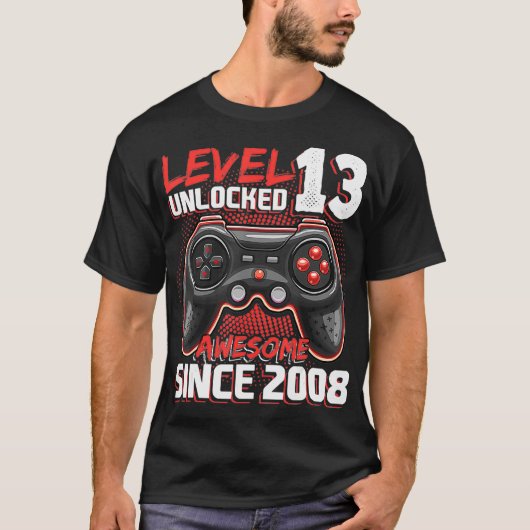 Niveau 13 Geweldige 2008-videogame 13de straal nie T-shirt (Voorkant)