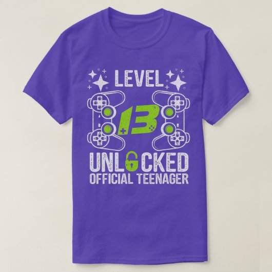 Niveau 13 ontgrendeld 13e video Birthday-cadeau (1 T-shirt (Design voorkant)