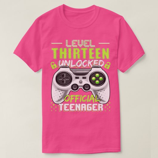 Niveau 13 ontgrendeld 13e video Birthday-cadeau (1 T-shirt (Design voorkant)
