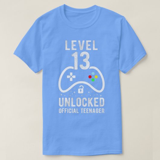 Niveau 13 ontgrendeld 13e video Birthday-cadeau (1 T-shirt (Design voorkant)