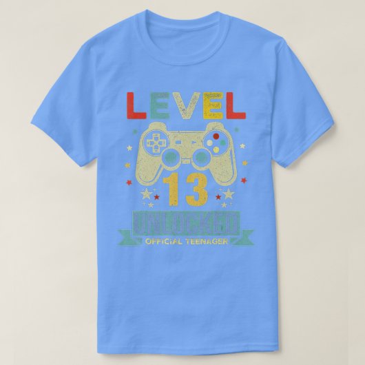 Niveau 13 ontgrendeld 13e video Birthday-cadeau (1 T-shirt (Design voorkant)