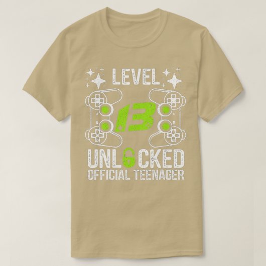 Niveau 13 ontgrendeld 13e video Birthday-cadeau (1 T-shirt (Design voorkant)