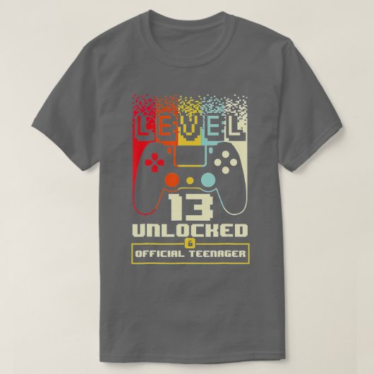 Niveau 13 ontgrendeld 13e video Birthday-cadeau (2 T-shirt (Design voorkant)