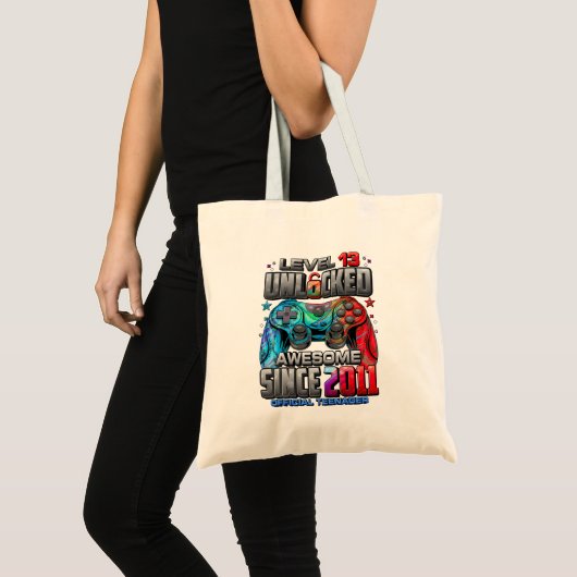Niveau 13 Ontgrendeld Geweldige sinds 2011 13e Ver Tote Bag (Voorkant (product))