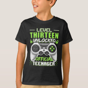 Niveau 13 Ontgrendeld Officiële Tiener Videospel T-shirt