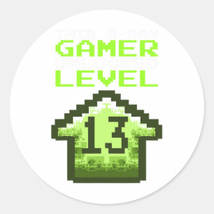 Niveau 13 Ontgrendeld Verjaardag Video Game 13e ve Ronde Sticker