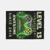 Niveau 13 Ontgrendeld Videospel 13e Verjaardag 13  Fleece Deken (Voorkant (Horizontaal))