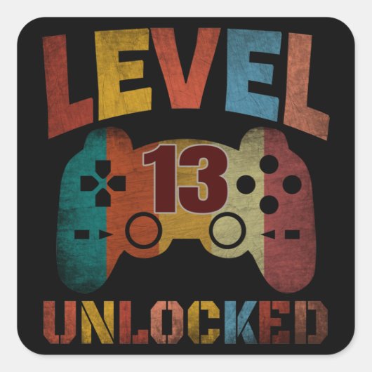 NIVEAU 13 ONTGRENDELD VIERKANTE STICKER (Voorkant)