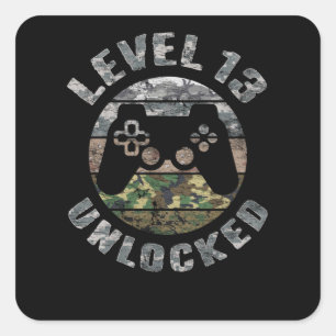 Niveau 13 ontgrendeld vierkante sticker