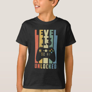 Niveau 13 ontgrendelde 13e videoband Birthday Boy T-shirt