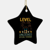 Niveau 13 ontgrendelde officiële tiener grappige g keramisch ornament (Rechts)