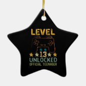 Niveau 13 ontgrendelde officiële tiener grappige g keramisch ornament (Achterkant)