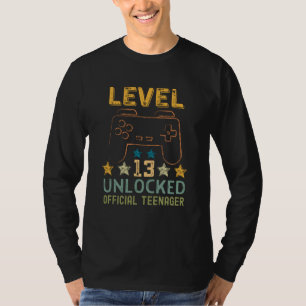 Niveau 13 ontgrendelde officiële tiener grappige t-shirt
