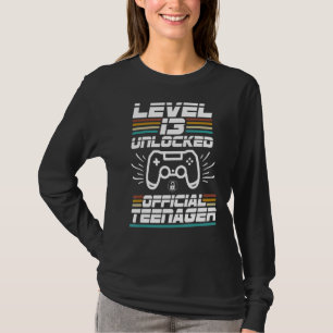 Niveau 13 ontgrendelde Retro Sport Style Video Gam T-shirt